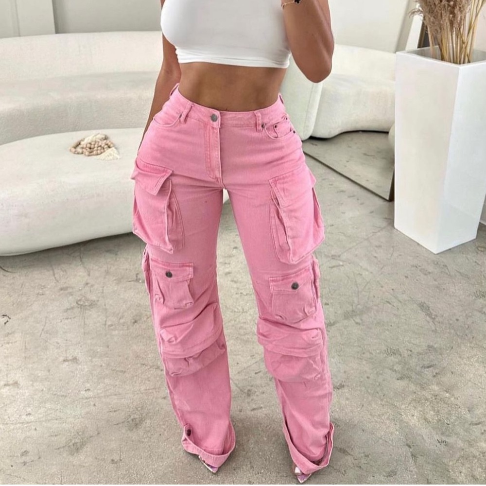 Pink cargo pants